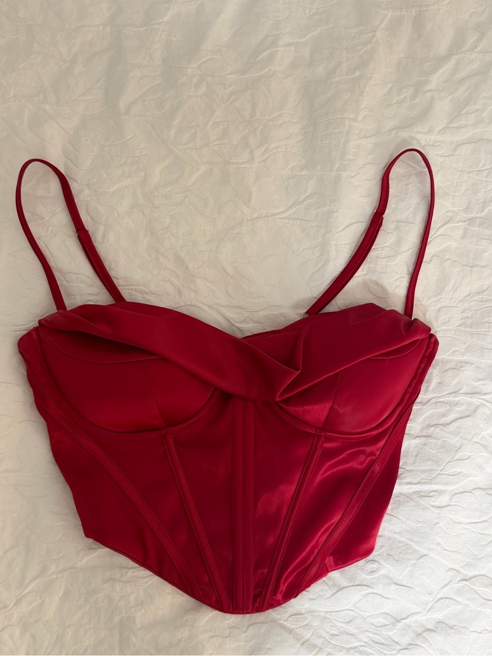 Amazon Red Satin Corset Bustier Camisole